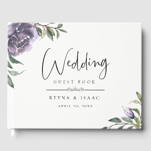 Livre D'or Jardin moderne violet Mariage floral