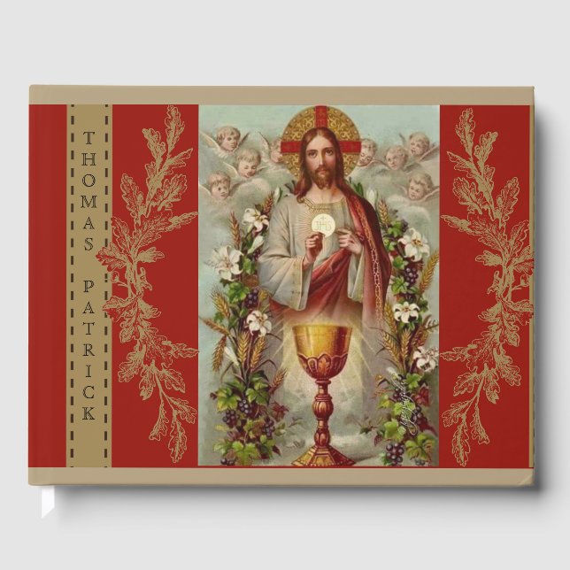 Livre D'or Jésus Premier Saint-Anges de communion Dentelle (Recto)