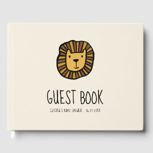 Livre D'or Joli Baby shower de lions de jungle