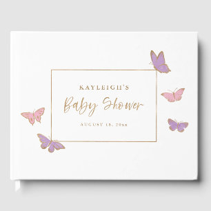 Livre D'or Joli Baby shower de papillons Pastel Fluttering