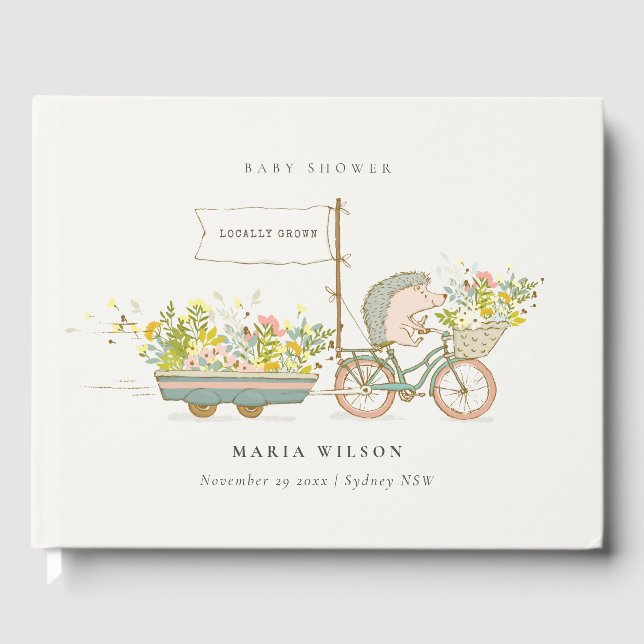 Livre D'or Joli Baby shower Vélo Hérisson Cultivé Localement  (Recto)