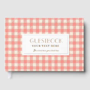 Livre D'or Joli doux gingham à carreaux rose à carreaux pour