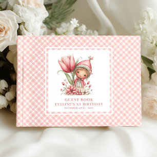 Livre D'or Jolie Fée Fille 2ème Anniversaire Fleurs Roses Inv