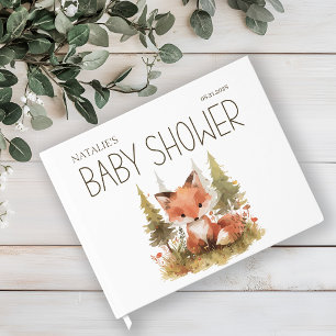 Livre D'or Jolie Plaid Renard Bébé Shower
