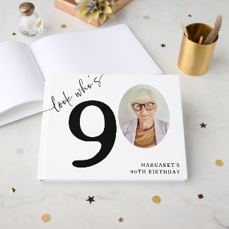 Livre D'or Joyeux 90 ans ! Photo moderne pour les 90 ans