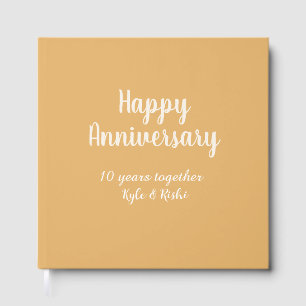 Livre D'or Joyeux anniversaire or blanc 10 ans nom date