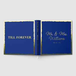 Livre D'or Jusqu'À Présent, M. Mme.   Luxe Gold Edge Royal Bl