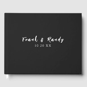 Livre D'or Just Love Modern Minimalist Mariage noir blanc
