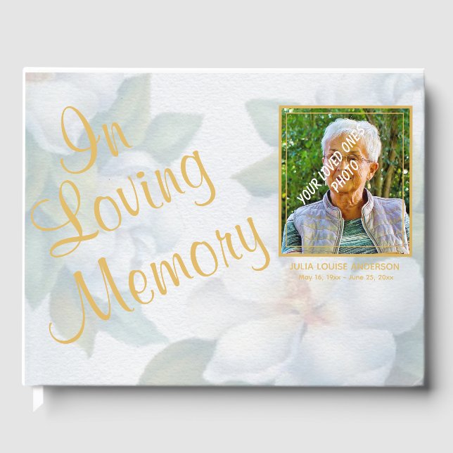 Livre D'or l 'In Love Memory' Photo Funérailles florales (Recto)