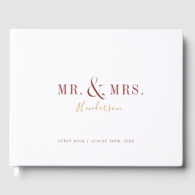 Livre D'or La typographie moderne M. et Mme mariage de automn (Recto)