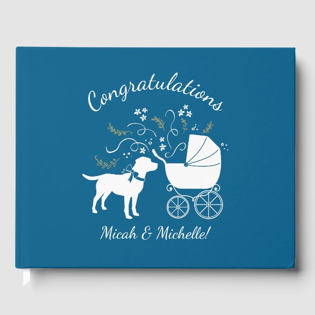 Livre D'or Labrador Chien Baby shower Blue Boy Lab (Recto)