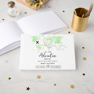 Livre D'or "Laissons Commencer L'Aventure !" Baby shower Cart