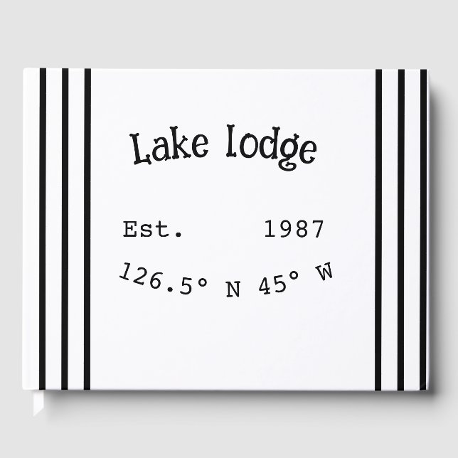 Livre D'or Lake house et. Date année coordonnées personnalisé (Recto)