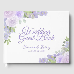 Livre D'or Lavande Rustique violet Floral Boho Chic Mariage