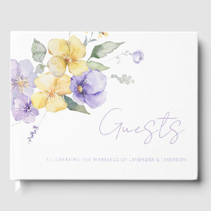 Livre D'or Lavande violet et soleil Jaune Mariage floral