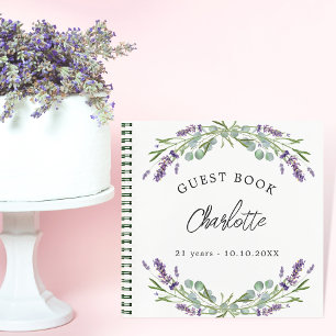 Livre d'or lavande violette eucalyptus