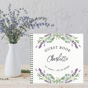Livre d'or lavande violette eucalyptus
