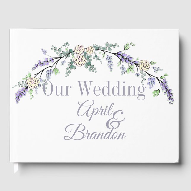 Livre D'or Lavender Ivory Rose et Eucalyptus (Recto)