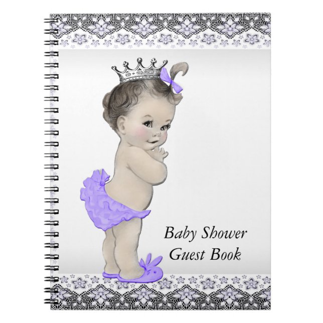 Livre d'or Lavender Purple and Grey Baby shower (Devant)