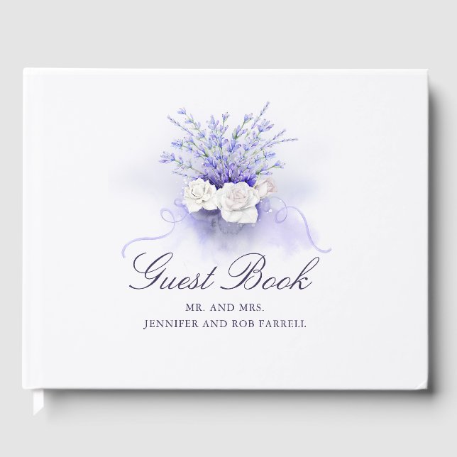 Livre D'or Lavenders Elegant Mariage aquarelle (Recto)