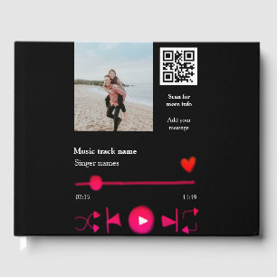 Livre D'or Lecteur de musique couple personnalisé code q r te