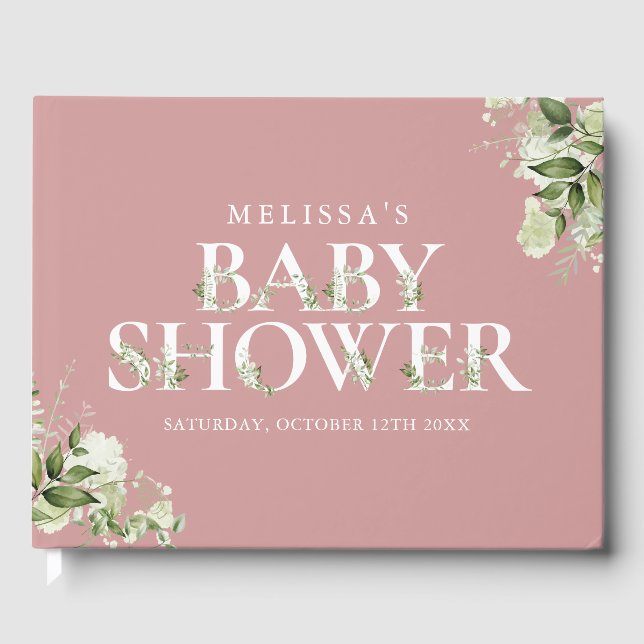 Livre D'or LETTRE VERTE Baby shower rose Rose Dusty (Recto)