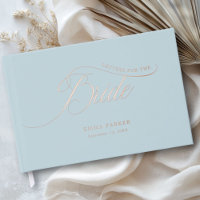 Lettres à la mariée, bleu poudreux, Rose-or-