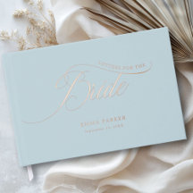 Lettres à la mariée, bleu poudreux, Rose-or-
