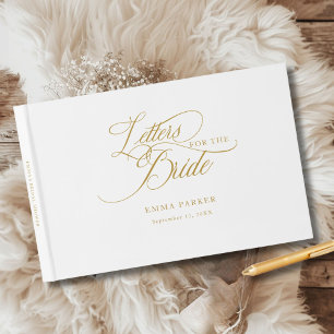 Livre D'or Lettres à la mariée, Moderne, Élégant, Blanc