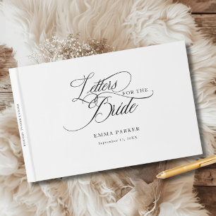 Livre D'or Lettres à la mariée, Moderne, Élégant, Blanc