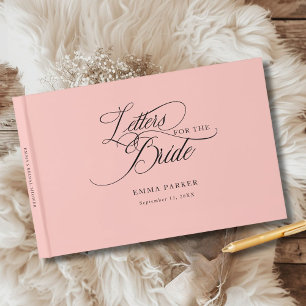 Livre D'or Lettres à la mariée, Moderne, Élégant, Rose poudré
