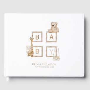 Livre D'or Lettres Boho Neutral Bois Block