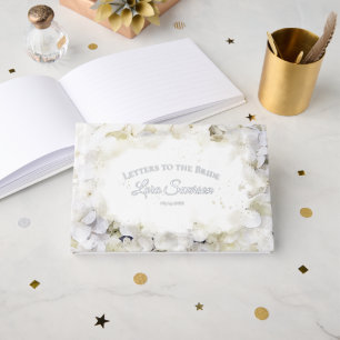 Livre D'or Lettres d'aquarelle blanches d'Hydrangée à la mari