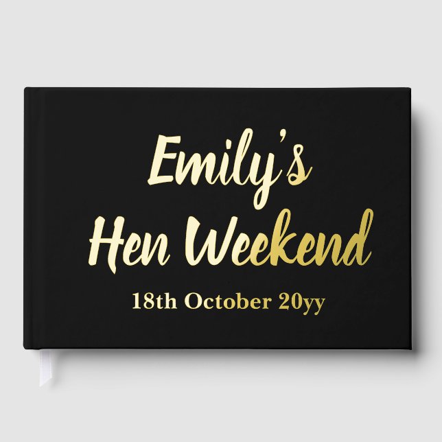 Livre D'or Lettres personnalisées à la mariée Hen Do Week-end (Recto)
