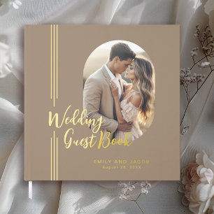 Livre D'or Lignes simples et élégantes Mariage photo ovale