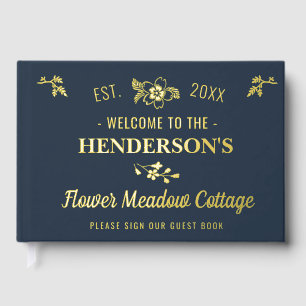Livre D'or Location Maison de vacances Floral Custom Gold