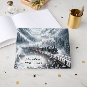 Livre D'or Locomotive à vapeur vintage sur un pont de chemin