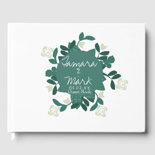 Livre D'or Logo du Mariage botanique du Bunch Rose floral