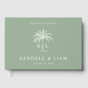 Livre D'or Logo du Mariage Monogramme Palm Tree