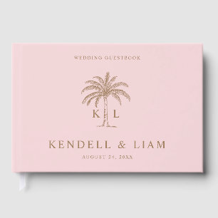 Livre D'or Logo du Mariage Monogramme Palm Tree