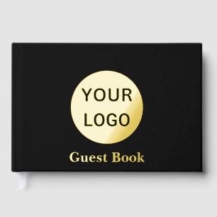 Livre D'or Logo et texte de l'entreprise Black and Gold Foil 