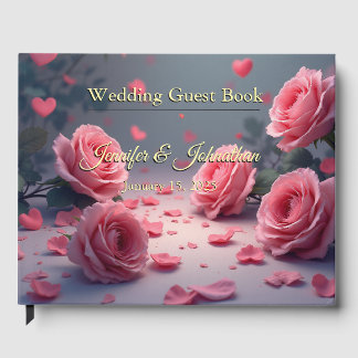 Livre D'or Love is in Bloom Pink Roses Elegant Wedding