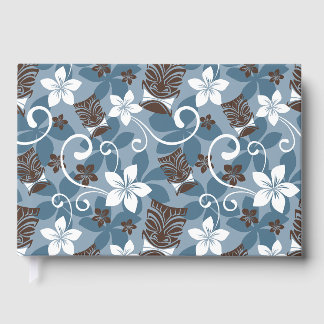 LIVRE D'OR LUAU TIKI PATTERN IN BLUE