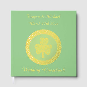 Livre D'or Lucky Irish Shamrock Gold Coin Mariage personnalis