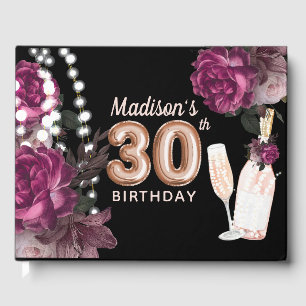 Livre D'or Luxe 30e anniversaire Vin Rose personnalisé