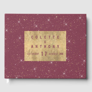 Livre D'or Luxe bordeaux brillant parties scintillant d'or co