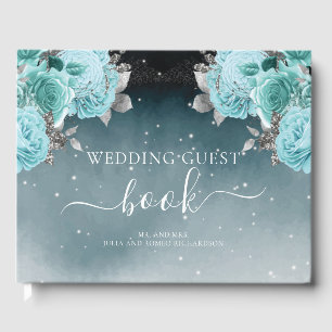 Livre D'or Luxe Dusty Blue Floral Mariage