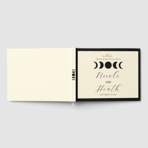 Livre D'or Luxe Lunaire Mariage à Phase de Lune Noir & Crème