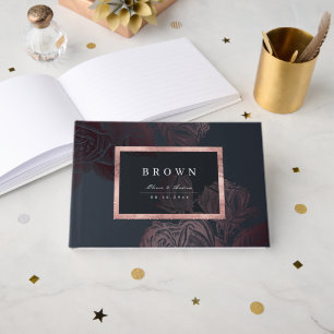 Livre D'or Luxe rose or moody vintage mariage botanique