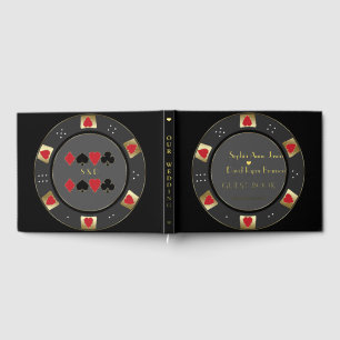 Livre D'or Luxueux Vegas Gold Poker Chip Casino Mariage